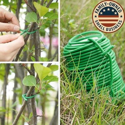 Decoroca Soft Plant Ties for Support - 65.6' Reusable Waterproof Plant Wire, 3.5mm Garden Twist, for Indoor & Outdoor Plants and Home Organizing（1pc/Green）