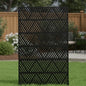 Casaphoria Metal Privacy Screen Outdoor, 72" H x 47" W Freestanding Decorative Privacy Screen for Patio Deck Balcony Garden with Stable Base, Triangular Black