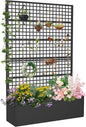Metal Planter Box with Trellis 47" L x 16" W x 72" H, Raised Garden Bed with Privacy Screen, Privacy Planters for Climbing Plants, Flowers, Vegetables, Fruits