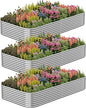 3 Pack 6x3FT Corrugated Galvanized Steel Raised Garden Bed Outdoor, Metal Above Ground Garden Bed for Vegetables and Flowers, Raised Beds for Gardening