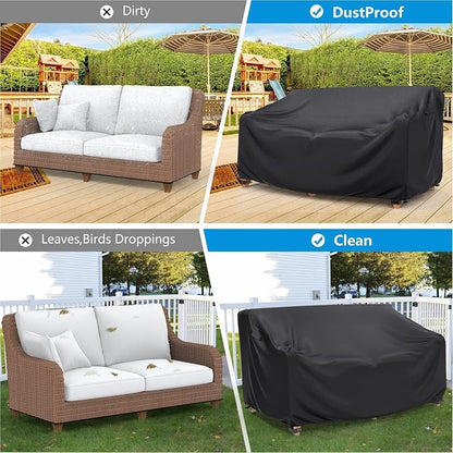Mrrihand Heavy Duty Patio Sofa Cover Waterproof, 3-Seater Outdoor Sofa Loveseat - Image 6