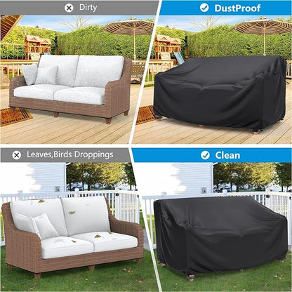 Mrrihand Heavy Duty Patio Sofa Cover Waterproof, 3-Seater Outdoor Sofa Loveseat - Image 5