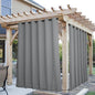 NICETOWN 2 Panels Weighted Outdoor Curtains for Patio Waterproof, Top & Bottom Grommet & Back Tab Fixed Outdoor Curtains Windproof Drapes Thermal Insulated for Gazebo, W84 x L84, Light Grey