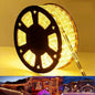 50ft 360 LED Rope Lights Outdoor, Connectable and Flexible Tube Lights with 8 Modes, Waterproof Indoor Outdoor LED Rope Lighting for Deck, Garden, Pool, Patio, Indoor Outdoor Decorations (Warm White)