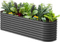 Vego garden 26" Extra Tall Raised Garden Bed Kits, 9 in 1 Modular Raised Planter Box for Vegetables Flowers Fruits Oval Metal Raised Garden-Modern Gray