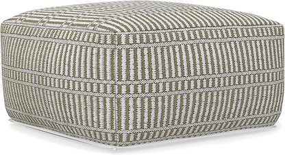 SIMPLIHOME Safford Square Pouf - 20 inch Wide Upholstered PET Polyester Ottoman in Natural/Travertine/White, Boho Indoor/Outdoor Footstool or Extra Seating for Living Room or Bedroom, Assembled
