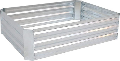 Sunnydaze 11.75" H Raised Metal Garden Bed - Galvanized Raised Garden Bed Outdoor for Vegetables and Flowers - Silver - 4' x 3' Rectangle