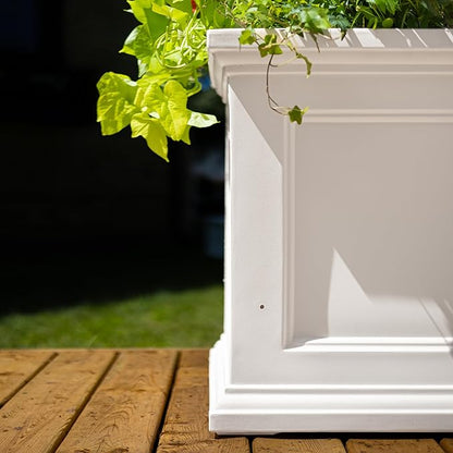 Mayne Fairfield 24-Inch Self Watering Square Planter Box, Weather-Resistant and Durable, Ideal for Indoor and Outdoor Use, Perfect for Patio, Porch, or Entryway