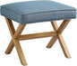 Amazon Brand – Rivet Mid-Century Modern X Stool Ottoman Chair, 20" W, Indigo - Amazon Vine