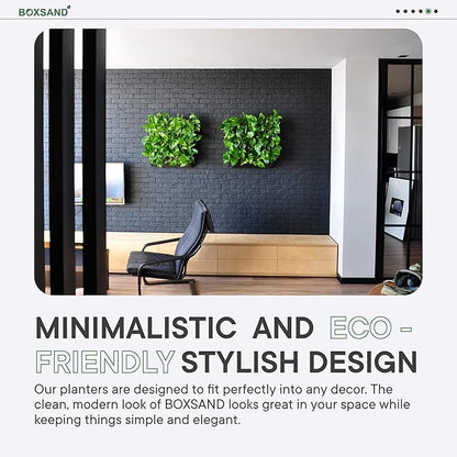 BOXSAND-12 Vertical Wall Planter for 12 Plants – Indoor/Outdoor Living Wall, Space-Saving Vertical Garden System, Easy 2-Screw Install (White, 24"x26", no pots)
