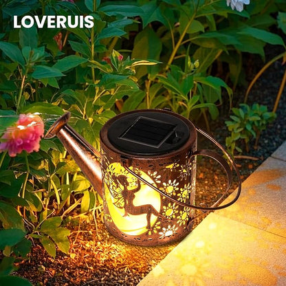 Solar Cat Watering Can Lights, Outdoor Cat Hanging Solar Lights Lantern - Image 2