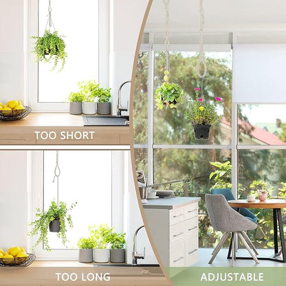 4 Pcs Hanging Plant Extender Macrame Plant Hanger Extender Large Hanging Rope for Spring Wall Holders Indoor Outdoor Home Decor