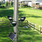 Solar Flag Pole Light 3 Super-Spotlights LEDs, Adjustable Metal Clamps Fits 2-6''Flag Poles, IP65 Waterproof Outdoor Solar Powered Flagpole Lights, 360 Degrees of Flag Illumination Flag Ground House