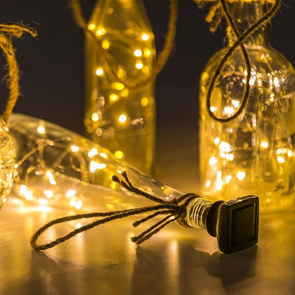 Solar Wine Bottle String Lights, 12 Pack, Warm White, IP65 Waterproof