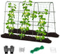 Lalahoni Cucumber Trellis, 65x48 inch Garden Trellis for Climbing Plants Outdoor, Metal Garden Arch Climbing Plant Support Vegetables Peas Beans Squash Cucumber Trellis for Raised Bed, Green