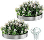 Galvanized Metal Planter Round Raised Garden Bed Kit for Gardening Outdoor，2x2x1ft 2pc Grow Garden Box Raised Flower Bed，Round Galvanized Planter Outdoor Metal Fire Pit Ring