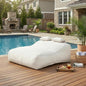 Merax Outdoor Bean Bag Chair Sun Lounger for 2 Adult, 73" Big Comfy Outdoor Bean Bag Daybed Couch with Headrest, Water-Resistant Fabric Patio Chaise Lounger Chair for Pool Balcony Beach Deck, Beige