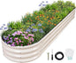 1MORE Galvanized Raised Garden Bed- Planter Garden Boxes Outdoor, Raised Beds for Gardening, 8x2x1ft Metal Garden Bed Kit for Vegetables Flower, Planter Raised Beds with Protective Tape & Tools.White