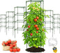 Tomato Cage Square - Large Trellis Stakes and Plant Support Structures for Vegetables and Climbing Plants - Tall Tomato Cages for Garden, Pots, Raised Garden Bed Outdoor Supplies (6 Pack - Up to 58")