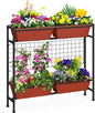 Raised Garden Beds with Legs, Elevated Planter Box Outdoor for Vegetables, Flowers, Herbs, Indoor Standing Garden Bed with Drainage Holes for Backyard Patio Gardening, Red