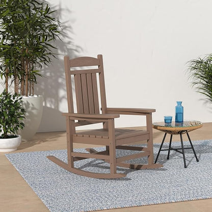 Rocking Chairs 2-Pack, Brown HDPE, 350 lb Capacity