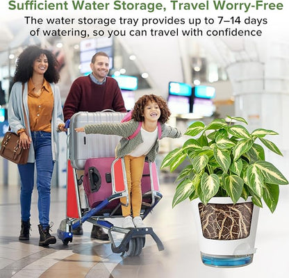 GARDIFE 2026 Upgraded Self Watering Plant Pots with Drainage Hole, 8/7/6.5/6/5.5/5/4 Inch Flower Planting Containers for House Plants, African Violet, Flowers, Cactus (White, 8+7+6.5+6+5.5+5+4 inch)
