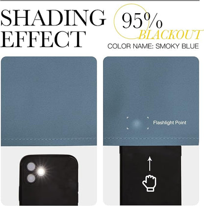 NICETOWN Stone Blue Blackout Curtain for Bedroom - Window Treatment Energy Saving Thermal Insulated Room Darkening Solid Grommet Blackout Drape for Living Room, 1 Panel, W52 x L72
