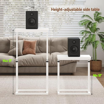 TUTOTAK End Table, Side Table, Tall Couch Table, Sofa Table, Living Room, Bedroom,White TB01BW083