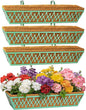 4 Pack 30 Inch Window Boxes Planters Railing Planter Box with Adjustable Brackets for Porch Fence Patio Balcony Hanging Flower Baskets with Coco Liners for Outdoor Garden Decor - Green