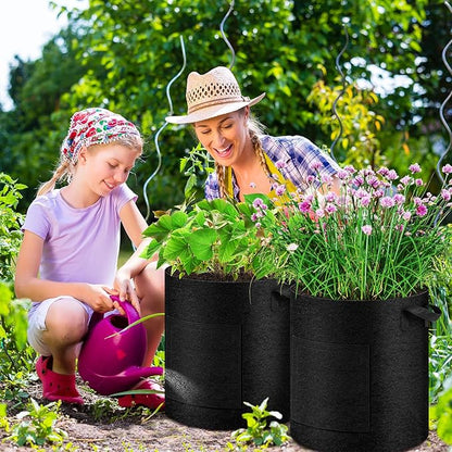 2 Pack 10 Gallon Potato Grow Bags with Pull-Down Harvest Window, Potato Bags for Growing Potatoes Heavy Duty Thickened Nonwoven Fabric Gardening Vegetable Growing Bags with Visible Window