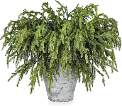 Artificial Pine Greenery Stems, 50 Pack, 18 Inch Green Polyethylene