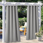 NICETOWN 2 Panels Outdoor Curtains for Patio Waterproof W52 x L108, Thermal Insulated Stainless Steel Grommet Blackout Outdoor/Indoor Curtains Privacy Protect for Landscape, Silver Grey