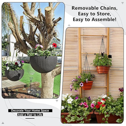 garini 6 Pack, 23 Inch Hanging Baskets Chain,Black Hanging Chains with Hooks Flower Pot Chain Replacement Plant Hangers for Planters, Bird Feeders and Lanterns