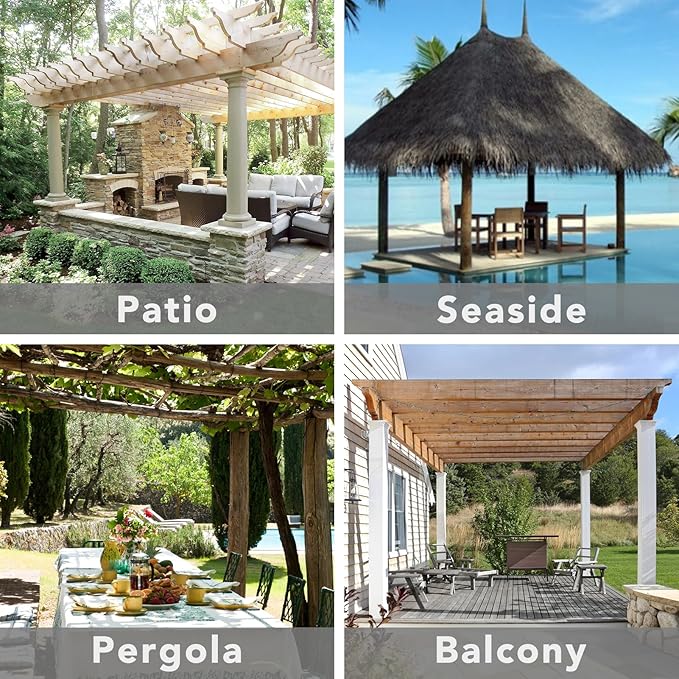 Easy-Going Outdoor Patio Curtains Detachable Tab Top Windproof Weatherproof Curtain for Cabana, Porch, Pergola and Gazebo, Tab Bottom Drape, 2 Panels, 54W x 84L inch, Gray