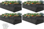 YITAHOME 6x3x2 ft 4pcs Galvanized Raised Garden Bed Kit, Large Metal Planter Box with Gloves & Support Rod, Outdoor Flower Bed for Plants Vegetables, Black