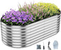 Galvanized Metal Planter Round Raised Garden Bed Kit for Gardening Outdoor Galvanized Planter Outdoor 1PC Metal 6X3X1FT