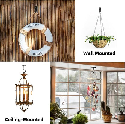 6Pack 4inch Wall Hook for Hanging Plant Bracket Black