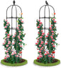 2 Pack Garden Obelisk Trellis, 70" Tall Plant Support for Climbing Vine, Metal Covered Plastic Coating Rustproof Heavy Duty Rose Trellis Indoor Outdoor(Black, 70 * 11.8 * 11.8IN（H*W*L）)