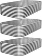 3 PCS Galvanized Raised Garden Bed Outdoor, Metal Garden Bed for Vegetables, Above Ground Garden Box for Flower, Steel Raised Beds for Gardening - 3x2ft