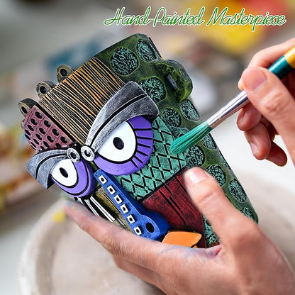 Abstract Face Planter Pots for Plants,Hand-Painted Colorful Flower Pots with Drainage, Indoor Outdoor Garden Decor Gift(Classic,Small)