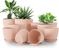 Utopia Home - Plant Pots Indoor with Drainage - 7/6.6/6/5.3/4.8 Inches Home Decor Flower Pots - Plastic Planters for Indoor Plants, Cactus, Succulents Pot (Pink, Pack of 10)