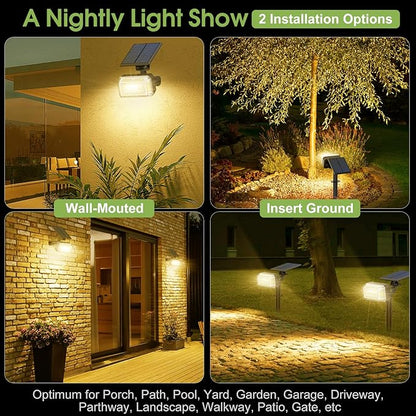 102 LED Solar Spot Lights Outdoor Waterproof IP65, Adjustable Landscape Spotlights, [8 Pack/4 Modes] Auto On/Off Solar Powered Flood Lights for Outside Yard Garden Wall Pathway (Warm White)