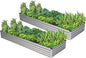 2PCS 10x3x1ft Galvanized Raised Garden Bed Kit, Galvanized Planter Raised Garden Boxes Outdoor, Large Metal Raised Garden Beds for Vegetables,Silver