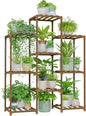 Bamworld Plant Stand Indoor Plants Shelf Outdoor Wood Plant Rack for 4 Tiers Large Flower Stand for Multiple Plants Ladder Plant Holder for Living Room Boho Home and Gardening