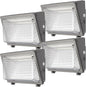 Glass Lens Wall Pack: 120W Outdoor LED Wall Lights 4Packs - 18000lm LED Wall Pack with photocell for Yard Entryways Walkways UL Listed