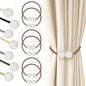 Hion Magnetic Curtain Tiebacks Dark Brown 6 Pack, Curtain Tiebacks Buckles Holdbacks Holders Hooks Clip for Home Bedroom Office Decorative Thick or Thin Curtain