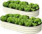 SnugNiture 2 Pcs 6x3x1ft Raised Garden Bed Kit, Outdoor Oval Metal Garden Planter, Ground Planter Box for Gardening Vegetables Flowers, White