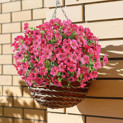 AGIRL 16 Bundles Artificial Flowers for Outdoor,No Fade Fake Plastic Flowers Faux Plants for Hanging Planters Decoration Indoor Outside Garden Porch Window Box Home Wedding