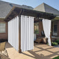 RYB HOME Outdoor Curtains for Patio Waterproof Block Sunlight Thermal Insulated Privacy Assured Thick Outside Curtains for Pergola, Cabana, Gazebo, W52" x L72", Greyish White, 1 Panel