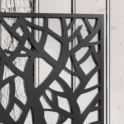 Outsunny Metal Raised Garden Bed with Trellis for Climbing Plants, Freestanding or Wall Mounted Flower Bed with Privacy Panel, Two Big Tree Cut-Outs Outdoor Planter Box for Garden, Patio, Balcony